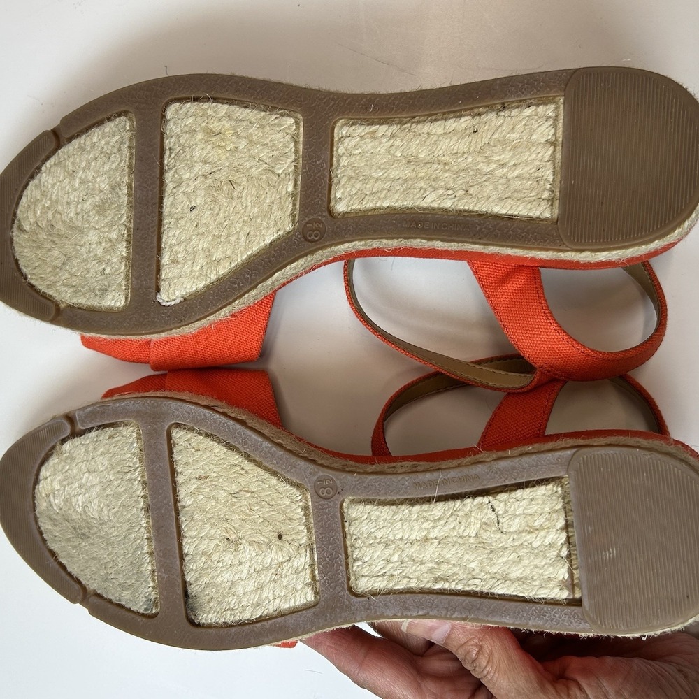 NWOT Talbots Bright Papaya Pamela Twist Summer Shoe/Sandle Style Wedge‎ 8.5 - Picture 7 of 8